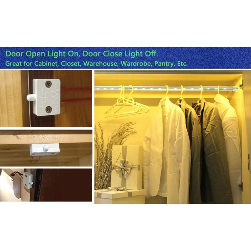4 Pcs Cabinet Door Switch Cabinet Lamp Switch Drawers Open on Close Door Applicable to 12V 24V 110V
4 Pcs Cabinet Door Switch Cabinet Lamp Switch Drawers Open on Close Door Applicable to 12V 24V 110V
