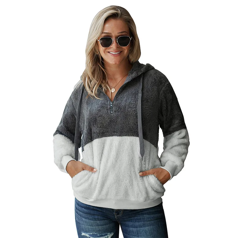 2020 Winter New Solid Matching Color Faux Fur Hoodies Long Sleeve Jacket Woman Clothing
2020 Winter New Solid Matching Color Faux Fur Hoodies Long Sleeve Jacket Woman Clothing