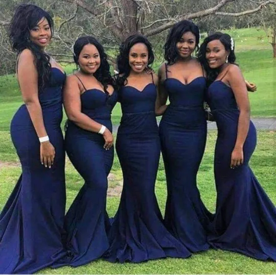 Verngo Navy Blue Spandex Mermaid Bridesmaid Dresses Spaghetti Straps Sweetheart Floor Length Long Maid Of Honor Gowns Plus Size
Verngo Navy Blue Spandex Mermaid Bridesmaid Dresses Spaghetti Straps Sweetheart Floor Length Long Maid Of Honor Gowns Plus Size