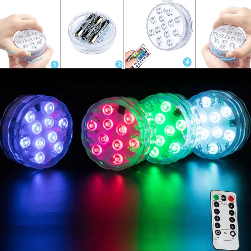 10pcs LED remote control RGB diving light IP68 battery-powered underwater night light outdoor vase bowl garden party decoration
10pcs LED remote control RGB diving light IP68 battery-powered underwater night light outdoor vase bowl garden party decoration