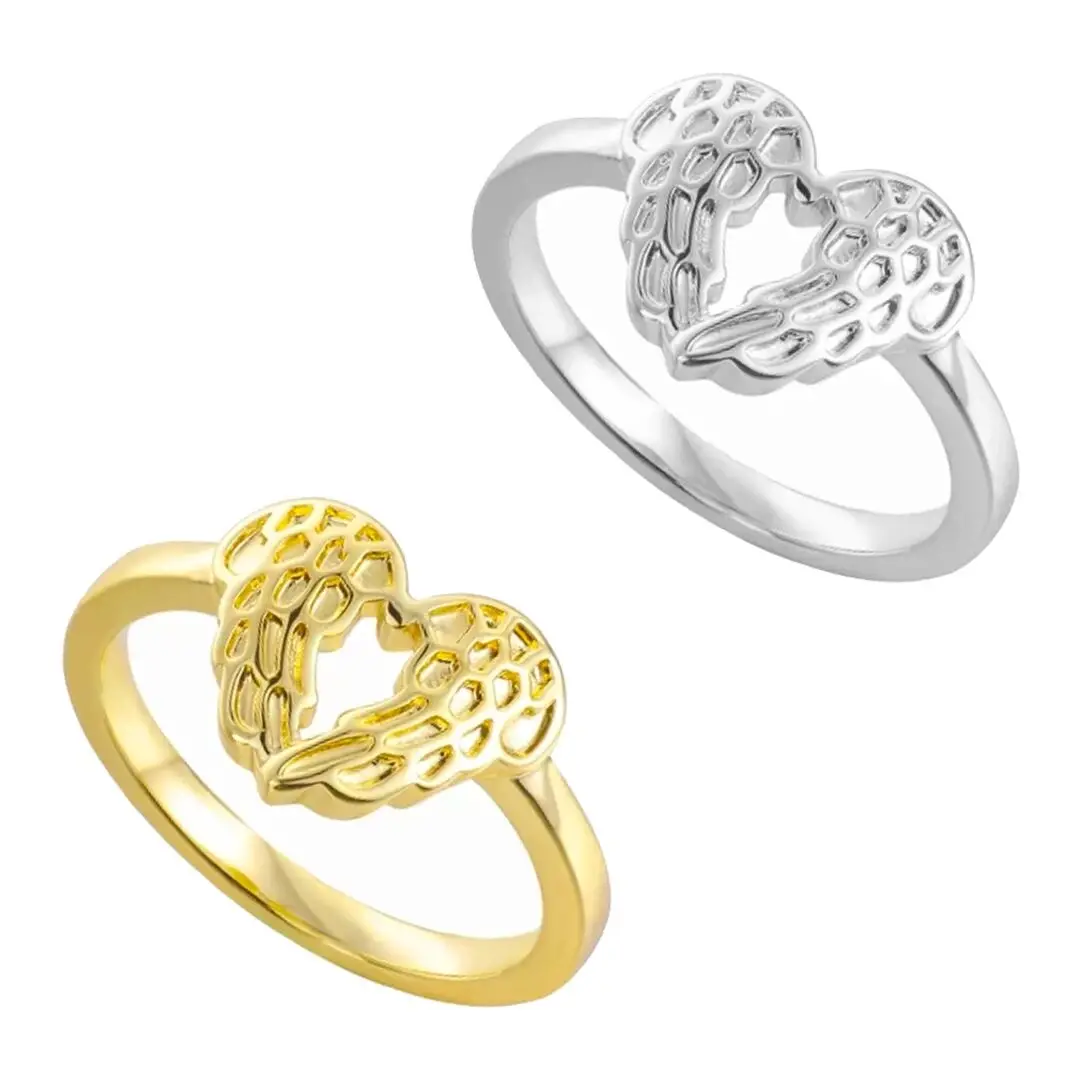 Coconal Womens Simple Fashion Angel Feather Wing Heart Shape Ring For Korean Style Hollow Female Fidget Rings Party Jewelry Gift
Coconal Womens Simple Fashion Angel Feather Wing Heart Shape Ring For Korean Style Hollow Female Fidget Rings Party Jewelry Gift