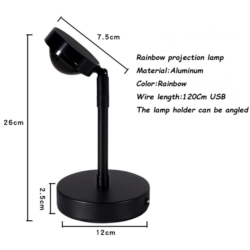 USB Button Rainbow Sunset Projector Atmosphere Led Night Light Home Coffe Shop Background Wall Decoration Colorful Lamp-ABUX
USB Button Rainbow Sunset Projector Atmosphere Led Night Light Home Coffe Shop Background Wall Decoration Colorful Lamp-ABUX
