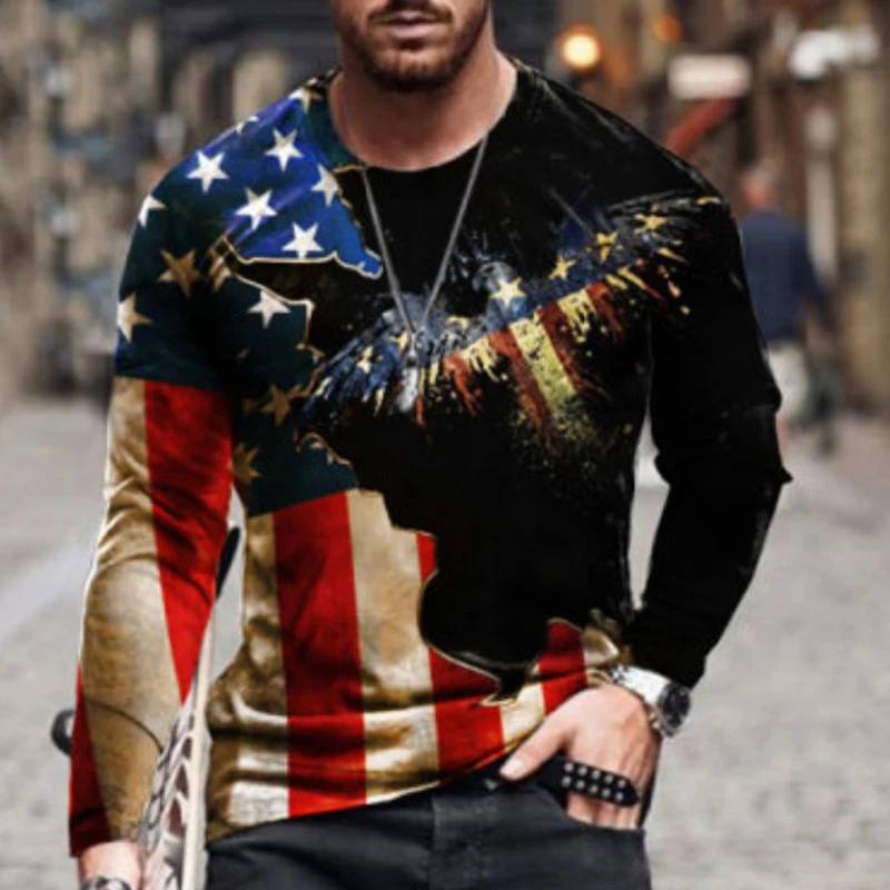 2021 Men's Long Sleeve Shirts Oversize Summer New Fashion American Flag Printing Top O-Neck Vintage Shirts for Men's Clothing
2021 Men's Long Sleeve Shirts Oversize Summer New Fashion American Flag Printing Top O-Neck Vintage Shirts for Men's Clothing