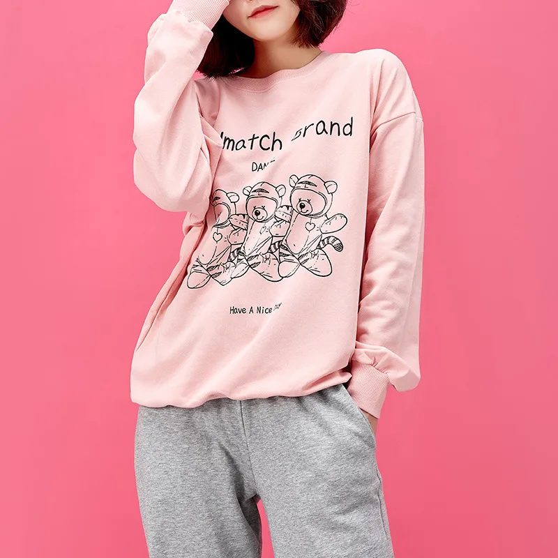 Women Sweetshirts Kawaii Cartoon Bear Print Pullover Top Long Sleeve 2021 Autumn Winter Fashion Clothes Ladies Casual Sweatshirt
Women Sweetshirts Kawaii Cartoon Bear Print Pullover Top Long Sleeve 2021 Autumn Winter Fashion Clothes Ladies Casual Sweatshirt