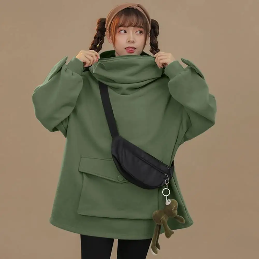 Women Baggy Velvet Sweatshirt Hoodies Sweet Japan Top Creative Stitching Three-dimensional Cute Frogs Pullover Pocket Hoodies
Women Baggy Velvet Sweatshirt Hoodies Sweet Japan Top Creative Stitching Three-dimensional Cute Frogs Pullover Pocket Hoodies