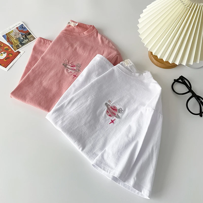 Хлопковая белая розовая футболка EBAIHUI с вышивкой планеты, женские топы, винтажная женская футболка с коротким рукавом, повседневная женская...
Хлопковая белая розовая футболка EBAIHUI с вышивкой планеты, женские топы, винтажная женская футболка с коротким рукавом, повседневная женская...