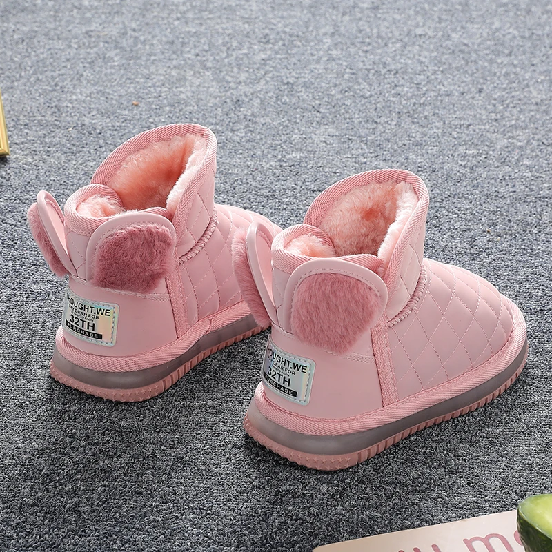 New Girls Snow Boots Kids 2021 Winter Warm Children Baby Leather Grid Rabbit Ear Plush Soft Rubber Shoes Girl Toddler Footwear
New Girls Snow Boots Kids 2021 Winter Warm Children Baby Leather Grid Rabbit Ear Plush Soft Rubber Shoes Girl Toddler Footwear