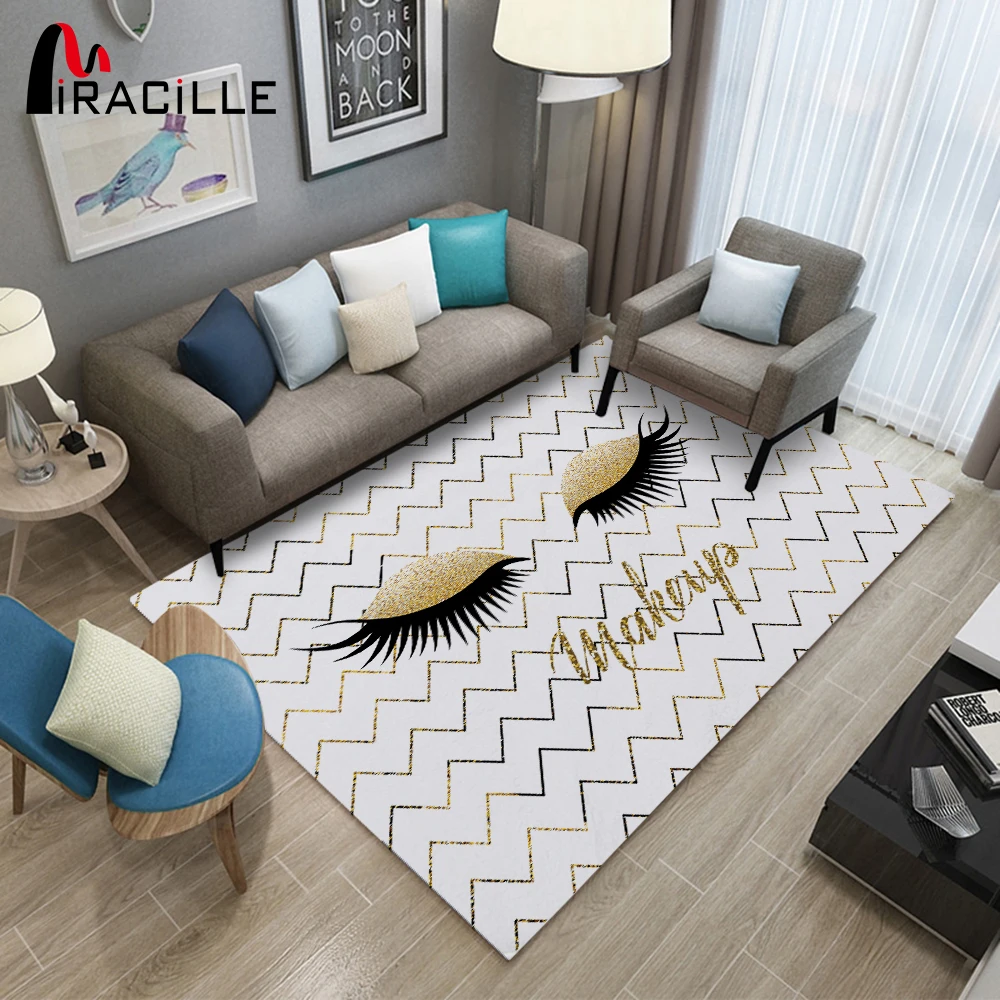 Miracille Gold and Black Eyelash Design Rectangle Area Rugs Children Playing Mat Modern Home Decorative Carpet
Miracille Gold and Black Eyelash Design Rectangle Area Rugs Children Playing Mat Modern Home Decorative Carpet