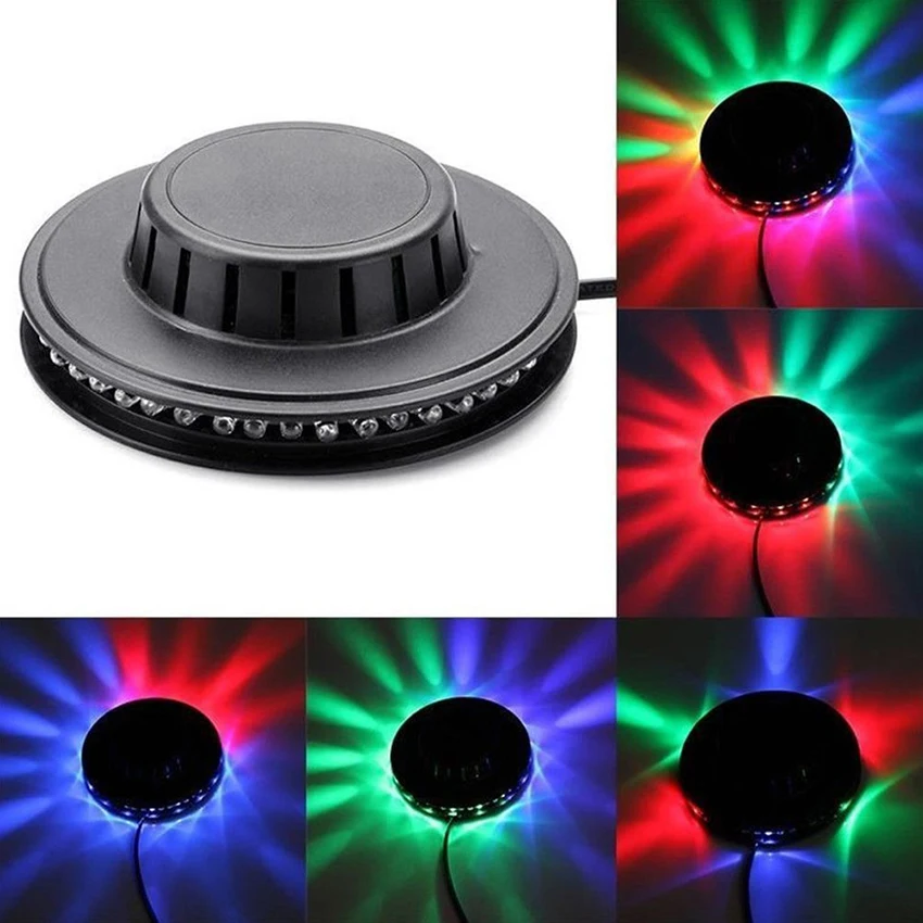 

8W 48LEDs RGB Auto Color Changing Rotating Sunflower UFO LED Stage Light Bar Disco Dancing Party DJ Club Pub Music Lights