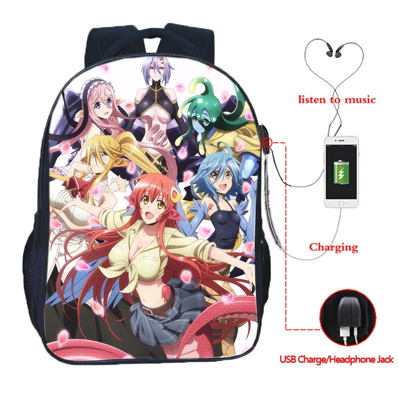 Anime Monster Musume no Iru Nichijou USB Charge Backpacks For Students School Rucksack Kids Bookbag Men Women Leisure Mochila
Anime Monster Musume no Iru Nichijou USB Charge Backpacks For Students School Rucksack Kids Bookbag Men Women Leisure Mochila