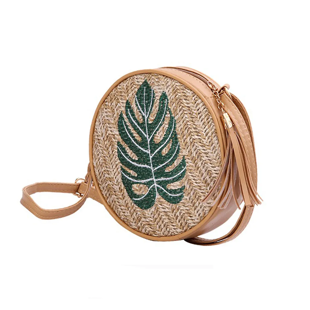 Ladies Straw Chain Round Crossbody Bag For Women Fashion Retro Weave Feather Tassel Bucket Bag Shoulder Bag Sac Main #YY
Ladies Straw Chain Round Crossbody Bag For Women Fashion Retro Weave Feather Tassel Bucket Bag Shoulder Bag Sac Main #YY