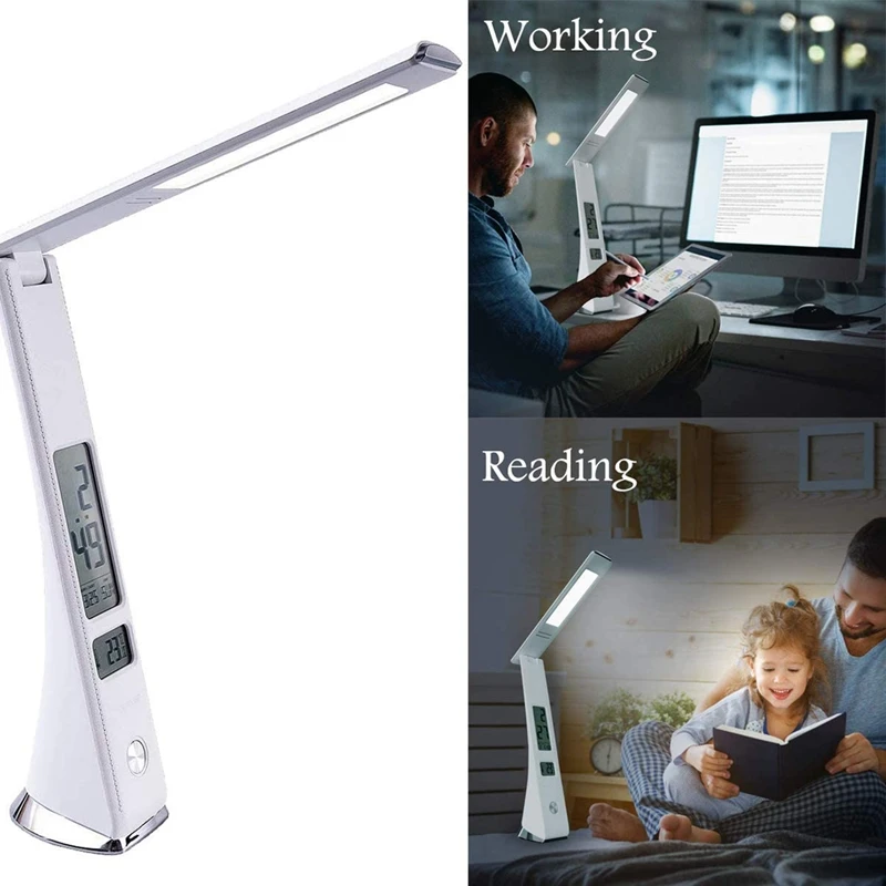LED Desk Lamp, Table Lamp 5W USB Charging Port,Press Control Dimmable, Built-in Clock, Thermometer for Reading
LED Desk Lamp, Table Lamp 5W USB Charging Port,Press Control Dimmable, Built-in Clock, Thermometer for Reading