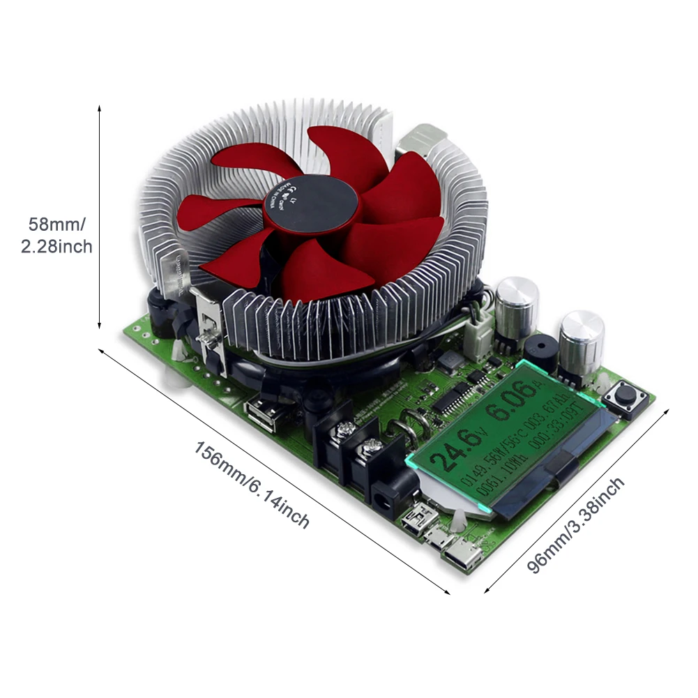 150W Battery Capacity Tester USB Multifunction Integrated Circuit Board Power Supply Constant Current Electronic Load Module
150W Battery Capacity Tester USB Multifunction Integrated Circuit Board Power Supply Constant Current Electronic Load Module