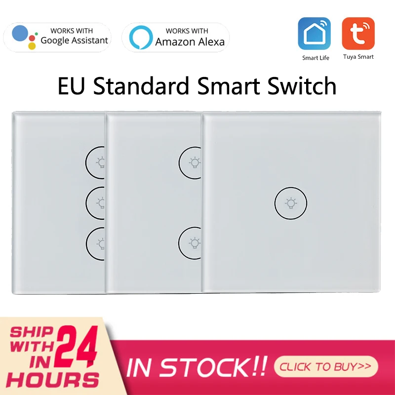 Tuya Smart Life сенсорный выключатель ЕС 10A умный светильник настенный выключатель 1/2/3 Gang Wi-Fi светильник переключатель передачи голоса, Управление...
Tuya Smart Life сенсорный выключатель ЕС 10A умный светильник настенный выключатель 1/2/3 Gang Wi-Fi светильник переключатель передачи голоса, Управление...