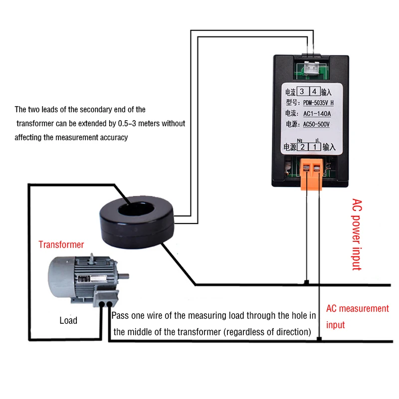 AC Digital Display Ammeter With Back Cover AC1-140A AC50-500V LED Smart Chip for AC 50-60Hz
AC Digital Display Ammeter With Back Cover AC1-140A AC50-500V LED Smart Chip for AC 50-60Hz