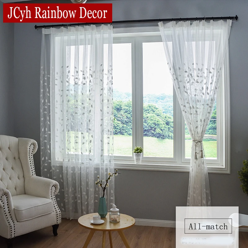 Embroidery Leaves Sheer Tulle Curtains For Living Room Kitchen Window Voile Sheer Curtains For Bedroom Children Door Curtain
Embroidery Leaves Sheer Tulle Curtains For Living Room Kitchen Window Voile Sheer Curtains For Bedroom Children Door Curtain