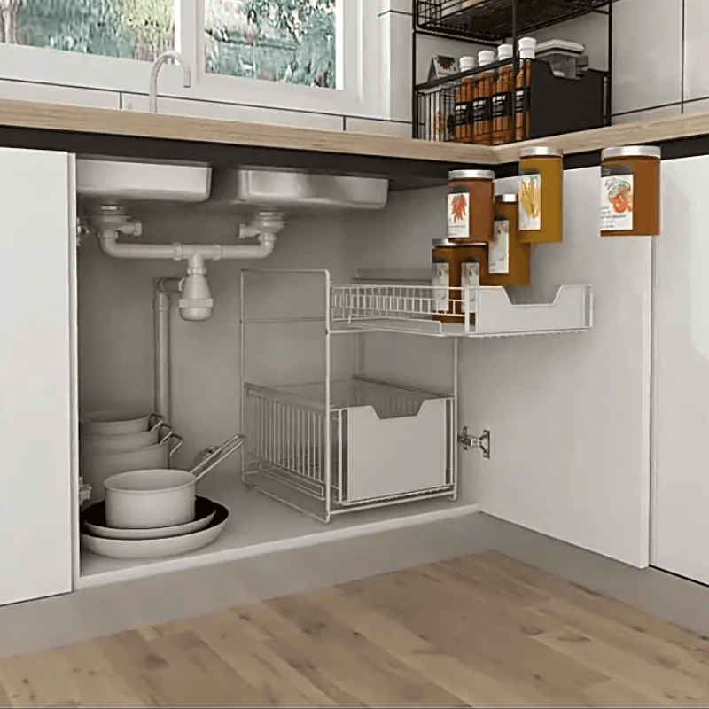 Double Shelf Under The Kitchen Sink Storage Rack Drawer Type Can Be Pushed And Pulled Under The Cabinet Telescopic
Double Shelf Under The Kitchen Sink Storage Rack Drawer Type Can Be Pushed And Pulled Under The Cabinet Telescopic