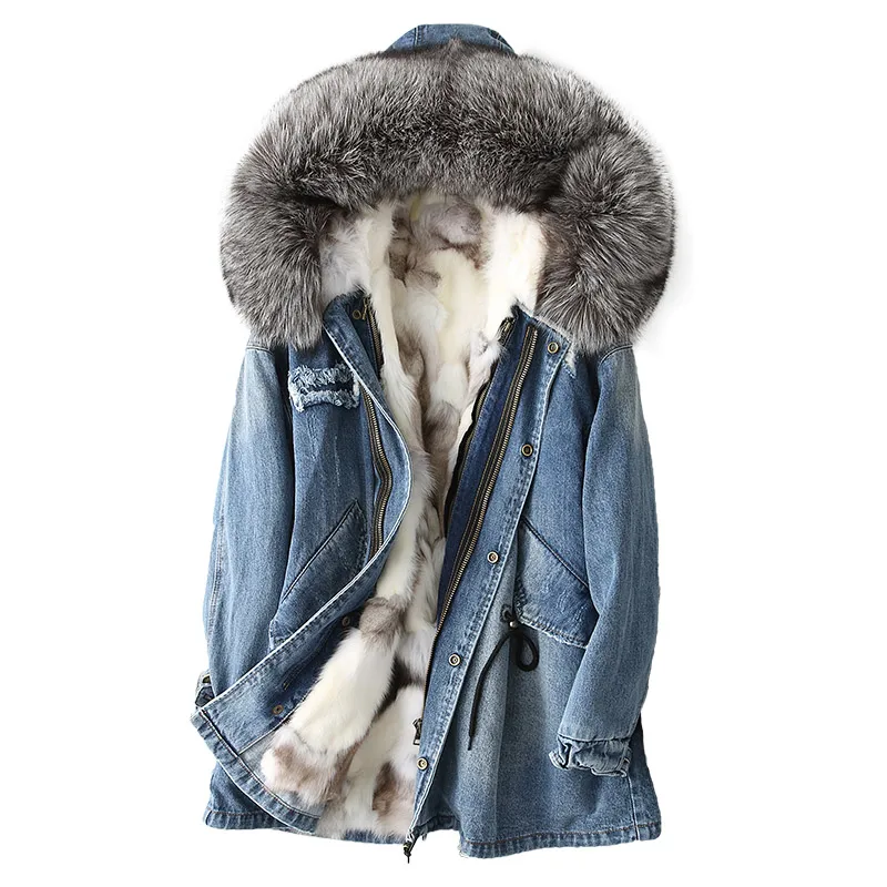 2020 real fox fur coat women parkas Mujer autumn and winter denim jackets streetwear long parka manteau femme hiver
2020 real fox fur coat women parkas Mujer autumn and winter denim jackets streetwear long parka manteau femme hiver