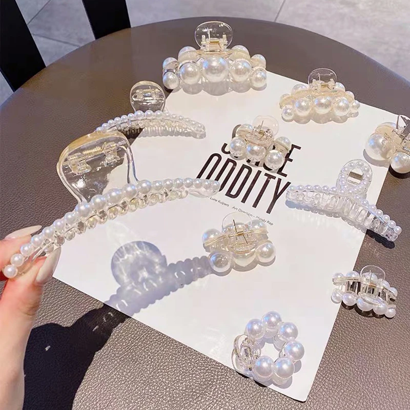 New Acrylic Pearl Hair Claw Fashion Hair Crab Clip For Women Simple Transparent Hollow Out Geometric Bath Clamp Hair Accessories
New Acrylic Pearl Hair Claw Fashion Hair Crab Clip For Women Simple Transparent Hollow Out Geometric Bath Clamp Hair Accessories