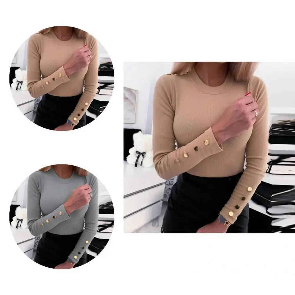 Пуловер, блузка, Модный осенне-зимний эластичный Топ-туника с металлическими пуговицами, джемпер для работы, женская блузка, блузка
Пуловер, блузка, Модный осенне-зимний эластичный Топ-туника с металлическими пуговицами, джемпер для работы, женская блузка, блузка