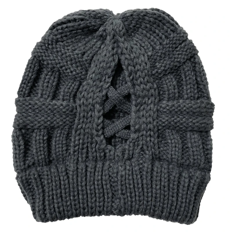 Women Winter Crochet Cable Knitted Beanie Cap Solid Color Hollow Out Criss Cross Messy High Bun Ponytail Warm Skull Cap
Women Winter Crochet Cable Knitted Beanie Cap Solid Color Hollow Out Criss Cross Messy High Bun Ponytail Warm Skull Cap