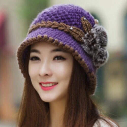Purple RU Round Roof Christmas New Year Winter Knit Wool Thick Flower Hat Knitted Women Girl Lady Cap Head Warmer Outdoor Hats
Purple RU Round Roof Christmas New Year Winter Knit Wool Thick Flower Hat Knitted Women Girl Lady Cap Head Warmer Outdoor Hats