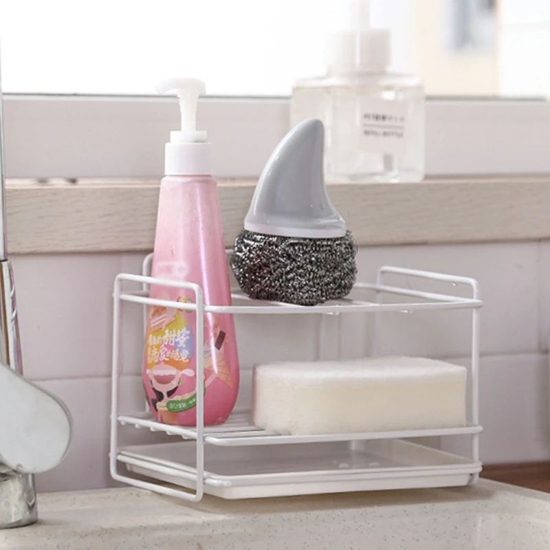 Sponge Holder Soap Drain Storage Rack Kitchen Sink Organizer Rag Dishcloth Brush Iron Shelf Bathroom Accessories
Sponge Holder Soap Drain Storage Rack Kitchen Sink Organizer Rag Dishcloth Brush Iron Shelf Bathroom Accessories