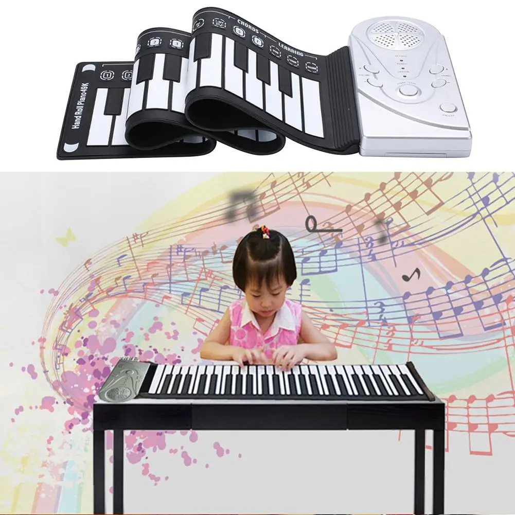 Portable 49-Key Flexible Silicone Roll Up Piano Folding Electronic Keyboard Children Student Early Learning Education
Portable 49-Key Flexible Silicone Roll Up Piano Folding Electronic Keyboard Children Student Early Learning Education