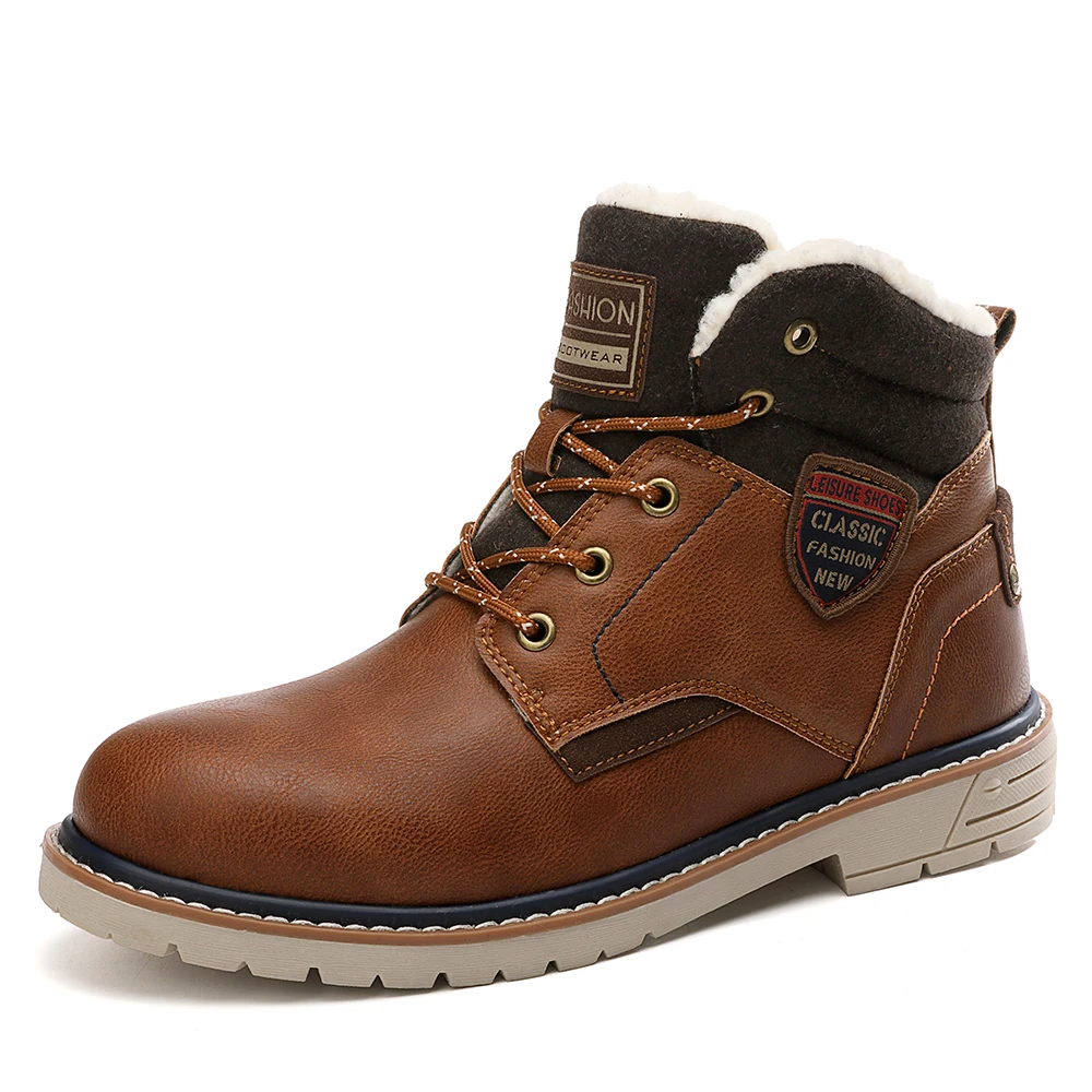 Leather Winter Men Boots Waterproof Warm Fur Snow Boots Men Outdoor Winter Work Casual Shoes Military Combat Ankle Boots
Leather Winter Men Boots Waterproof Warm Fur Snow Boots Men Outdoor Winter Work Casual Shoes Military Combat Ankle Boots