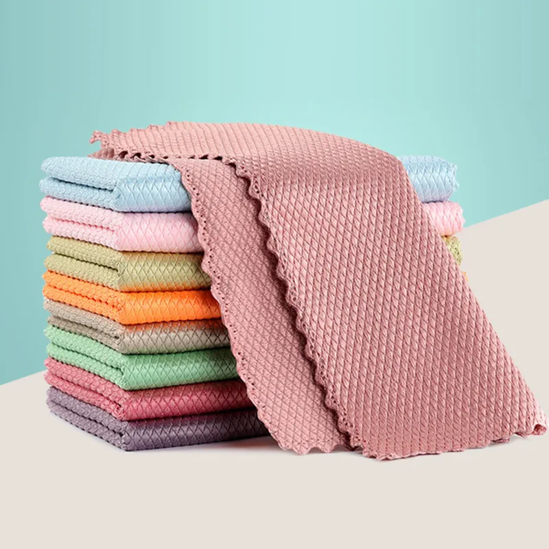 Rag Glass Cleaning Cloth Double-layer Absorbent Dishcloth Cars Mirrors Reusable Fish Scale Non-stick Oil Cloth Kitchen Tool
Rag Glass Cleaning Cloth Double-layer Absorbent Dishcloth Cars Mirrors Reusable Fish Scale Non-stick Oil Cloth Kitchen Tool