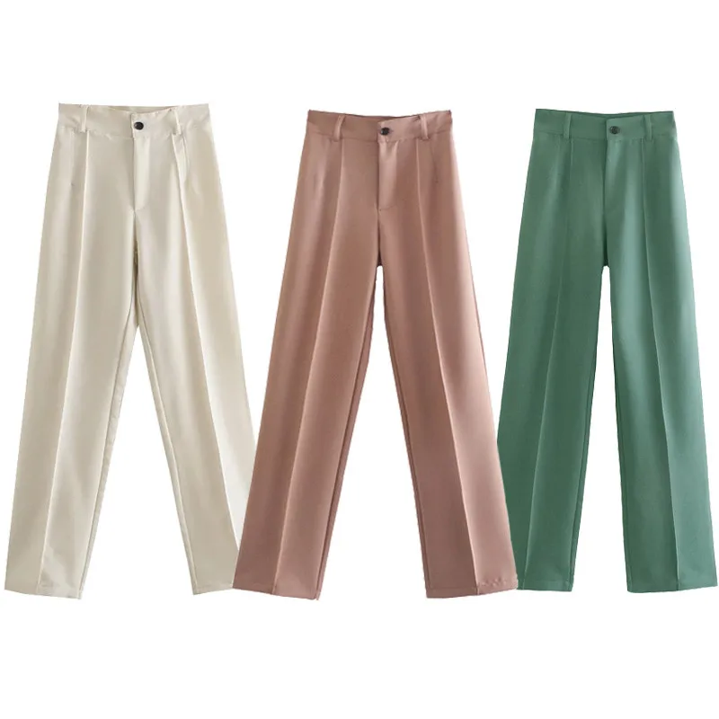 Women Pink High Waist Pants Fashion Office Female Trousers Za 2021 Chic Classic Straight Pants Button Up Black Loose Trouse
Women Pink High Waist Pants Fashion Office Female Trousers Za 2021 Chic Classic Straight Pants Button Up Black Loose Trouse