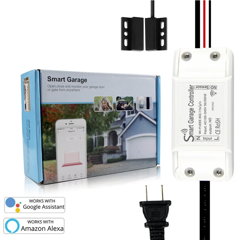 WIFI smart garage door controller APP control mobile phone timer switch Alexa/Google voice control
WIFI smart garage door controller APP control mobile phone timer switch Alexa/Google voice control