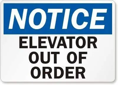 EHAKB Stylish Magnetic Safety Sign, Legend Notice: Elevator Out of Order, 8" X 12" inch.
EHAKB Stylish Magnetic Safety Sign, Legend Notice: Elevator Out of Order, 8" X 12" inch.
