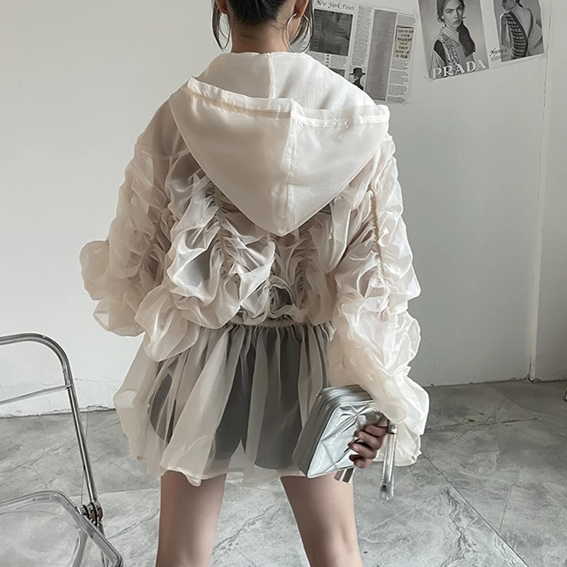 DEAT 2021 New Spring And Autumn Fashion Long Sleeve Laminated Texture Drawcord Waist Micro Transparent Hooded Zipper Coat SL430
DEAT 2021 New Spring And Autumn Fashion Long Sleeve Laminated Texture Drawcord Waist Micro Transparent Hooded Zipper Coat SL430