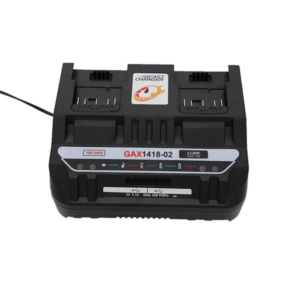 Li-ion Battery Charger Double Slide Port 4A GAX1418-02 USB GAL1860CV 1A For Bosch 18V 14.4V Lithium Battery BAT618 BAT614 BAT609
Li-ion Battery Charger Double Slide Port 4A GAX1418-02 USB GAL1860CV 1A For Bosch 18V 14.4V Lithium Battery BAT618 BAT614 BAT609
