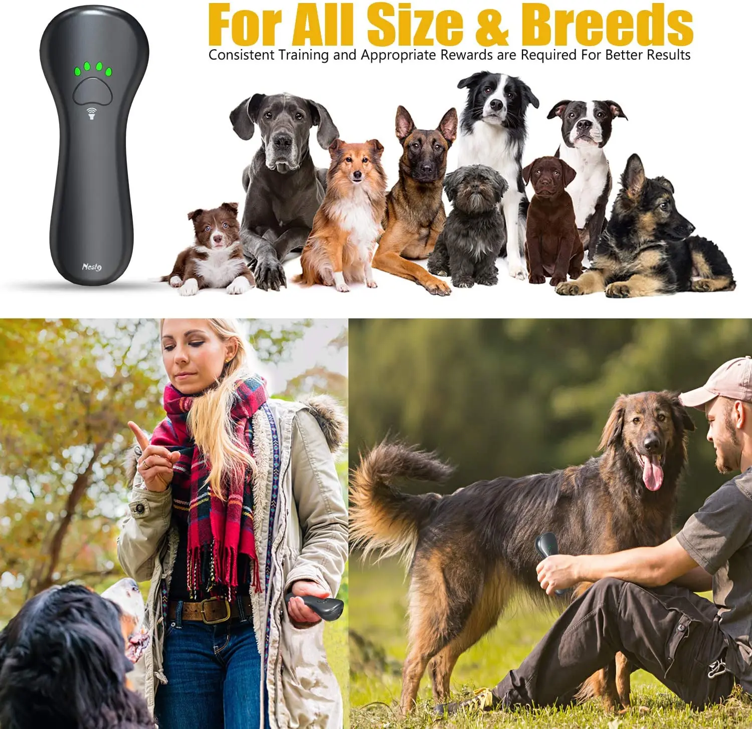 Anti Barking Device, Dog Barking Deterrent Devices with 2 Ultrasonic Modes, Dog Trainer & Barking Control, Type C Rechargeable
Anti Barking Device, Dog Barking Deterrent Devices with 2 Ultrasonic Modes, Dog Trainer & Barking Control, Type C Rechargeable