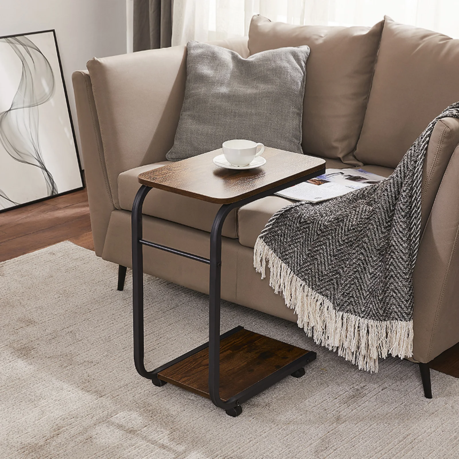 End Table W/Rolling Wheels C-Shaped Couch Sofa Bed SideTables Living Room Bedroom Coffee Laptop Snack Desk Functional Side Bags
End Table W/Rolling Wheels C-Shaped Couch Sofa Bed SideTables Living Room Bedroom Coffee Laptop Snack Desk Functional Side Bags