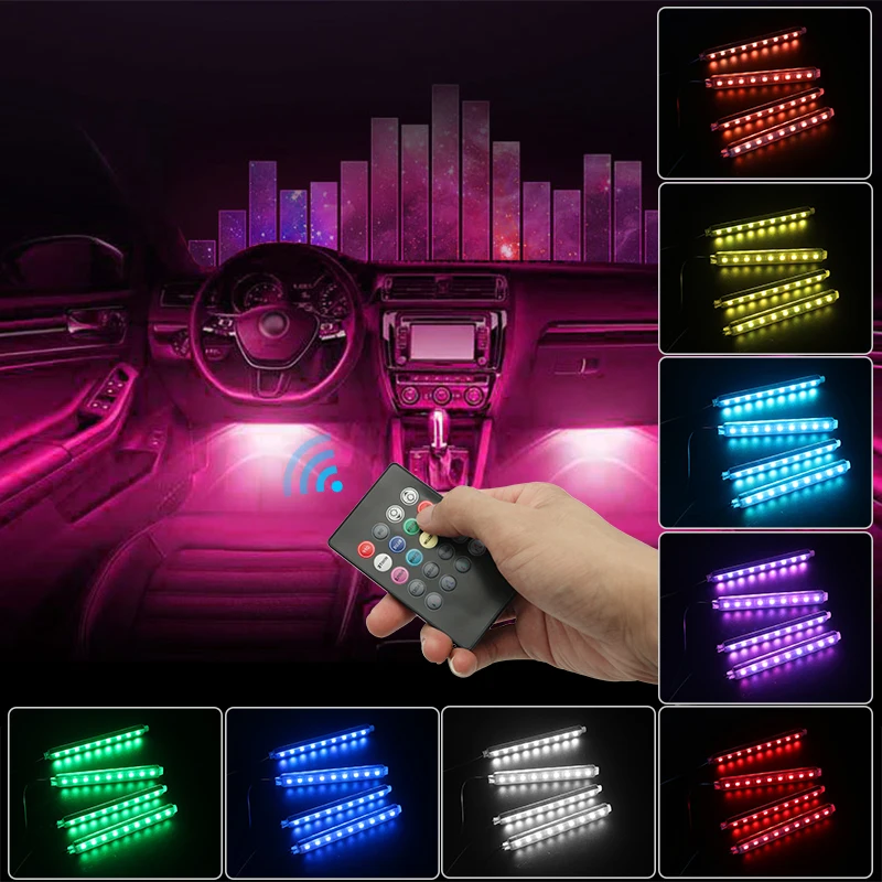 Автомобильный Стайлинг RGB светодиодная полоса светильник щения дистанционное