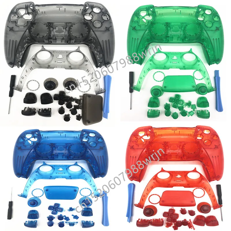 

For Sony Playstation 5 PS5 Controller Gamepad Custom Clear Transparent Housing Shell Cover Faceplate Case Skin Repair Mod Kit
