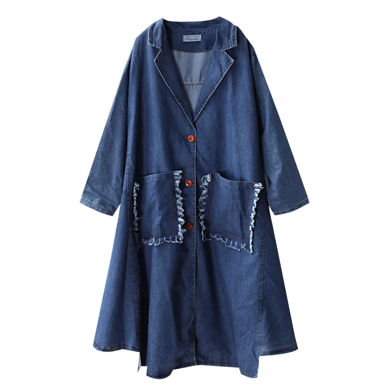 Womens Vintage Loose Long Sleeve loose big pocket irregular denim plus size female jacket
Womens Vintage Loose Long Sleeve loose big pocket irregular denim plus size female jacket