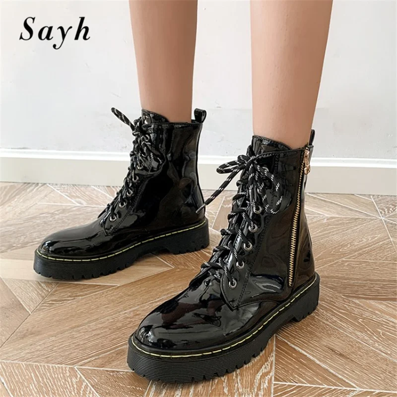 2020 Winter Women Warm Ankle Boots Lace Up Zipper Platform Patent Leather Fur Lining Martin Boots Casual Shoes
2020 Winter Women Warm Ankle Boots Lace Up Zipper Platform Patent Leather Fur Lining Martin Boots Casual Shoes
