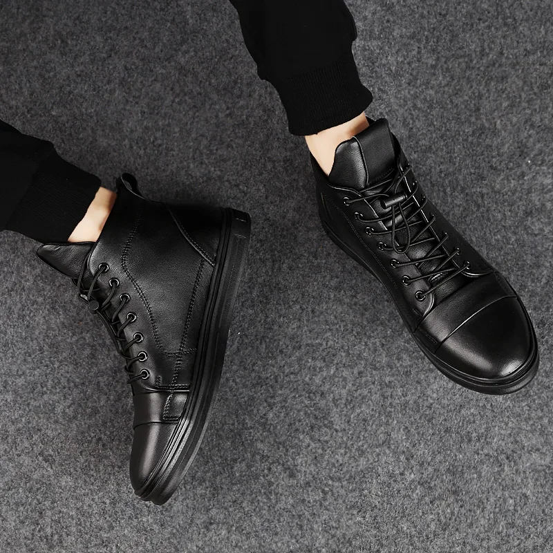Mens Boots genuine Leather Sneakers Men Motorcycle Boots with fru warm snow boots Designer High Quality Botas Hombre big size 48
Mens Boots genuine Leather Sneakers Men Motorcycle Boots with fru warm snow boots Designer High Quality Botas Hombre big size 48