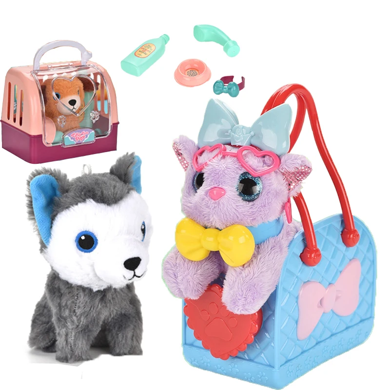 Stuffed Dog Plush Cat Toy Cute Simulation Pets Fluffy Dolls Baby Plush Stuffed Toys Set with Handbag Girls Play House Toy Gifts
Stuffed Dog Plush Cat Toy Cute Simulation Pets Fluffy Dolls Baby Plush Stuffed Toys Set with Handbag Girls Play House Toy Gifts