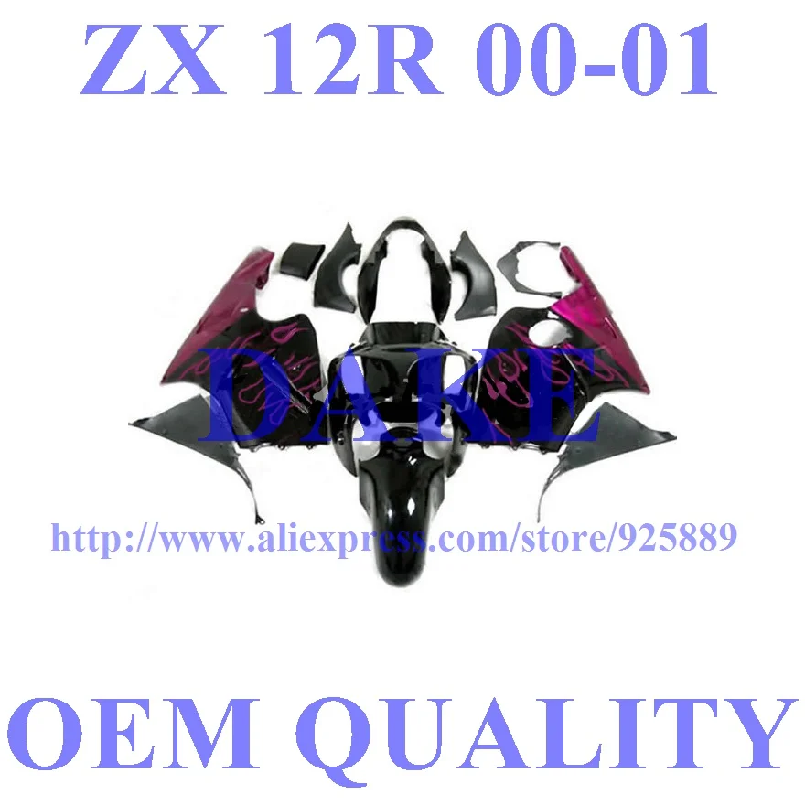 Kim Purple Flame Black Fairing Kits FOR KAWASAKI NINJA ZX12R ZX 12R 00 01 ZX-12R ZX 12R 2000 2001 #TX72 + 
Kim Purple Flame Black Fairing Kits FOR KAWASAKI NINJA ZX12R ZX 12R 00 01 ZX-12R ZX 12R 2000 2001 #TX72 +
