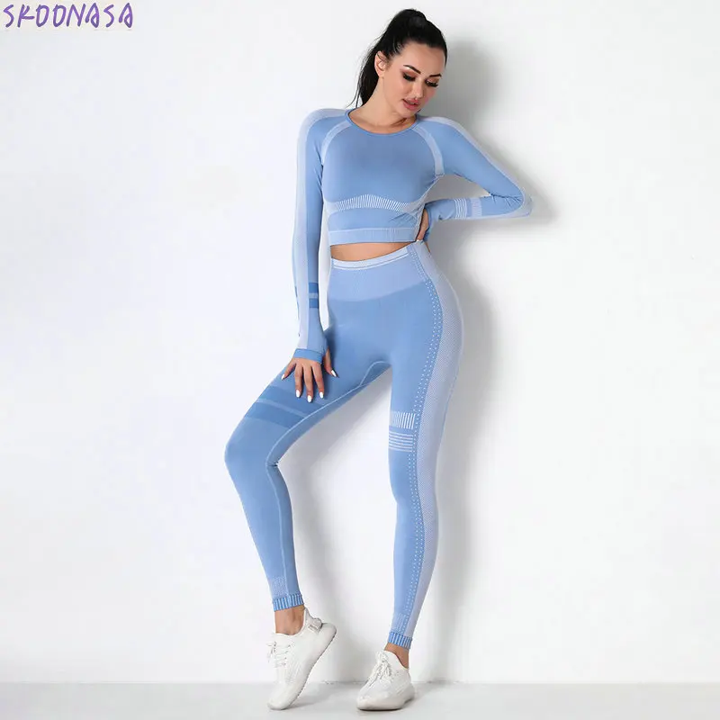 Long-sleeved Fitness Yoga Wear Suit Professional Running Seamless Fitness Wear Bra and Trousers Comfortable Sportswear Two-piece
Long-sleeved Fitness Yoga Wear Suit Professional Running Seamless Fitness Wear Bra and Trousers Comfortable Sportswear Two-piece