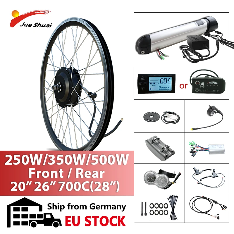 

EU STOCK Ebike Kit 250W 350W 500W Wheel Hub Motor for Bicycle Electric Mountain City Bike 20" 26" 700C Ebike Battery 36V 10Ah