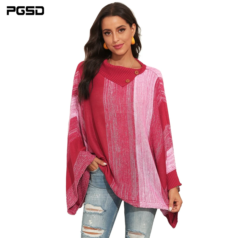 PGSD Autumn Winter Knitted Sweater Fashion European Clothing Pink Bat Long Sleeve Stripe Irregular Loose Comfortable Women's Top
PGSD Autumn Winter Knitted Sweater Fashion European Clothing Pink Bat Long Sleeve Stripe Irregular Loose Comfortable Women's Top