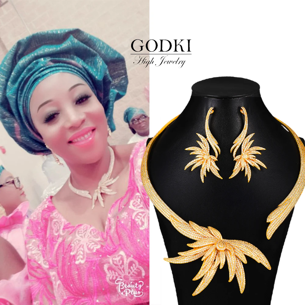 GODKI Luxury Palm Tree Leaf Nigerian Choker Jewelry sets For Women Wedding Cubic Zircon CZ Dubai Gold Bridal Jewelry Set 2020
GODKI Luxury Palm Tree Leaf Nigerian Choker Jewelry sets For Women Wedding Cubic Zircon CZ Dubai Gold Bridal Jewelry Set 2020