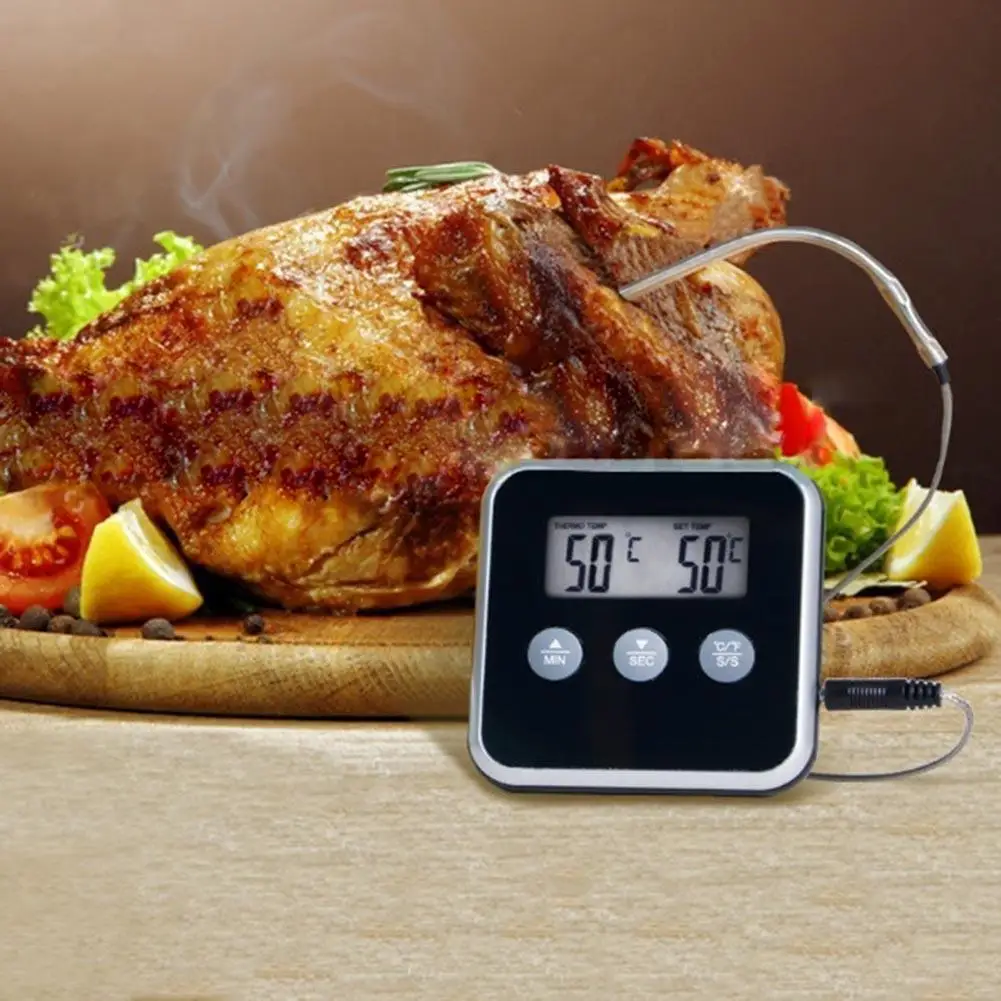 1pc Electronic LCD Digital Meat Thermometer BBQ Kitchen Cooking Thermometer With Probe Timer Backlight Oven Thermometer
1pc Electronic LCD Digital Meat Thermometer BBQ Kitchen Cooking Thermometer With Probe Timer Backlight Oven Thermometer