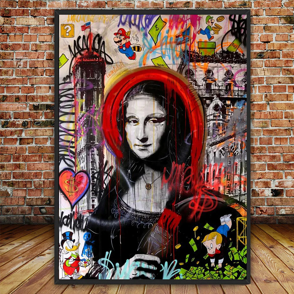 Modern Graffiti Portrait Art Canvas Painting Posters and Prints Wall Art Mona Lisa Picture for Living Room Wall Decor Poster
Modern Graffiti Portrait Art Canvas Painting Posters and Prints Wall Art Mona Lisa Picture for Living Room Wall Decor Poster
